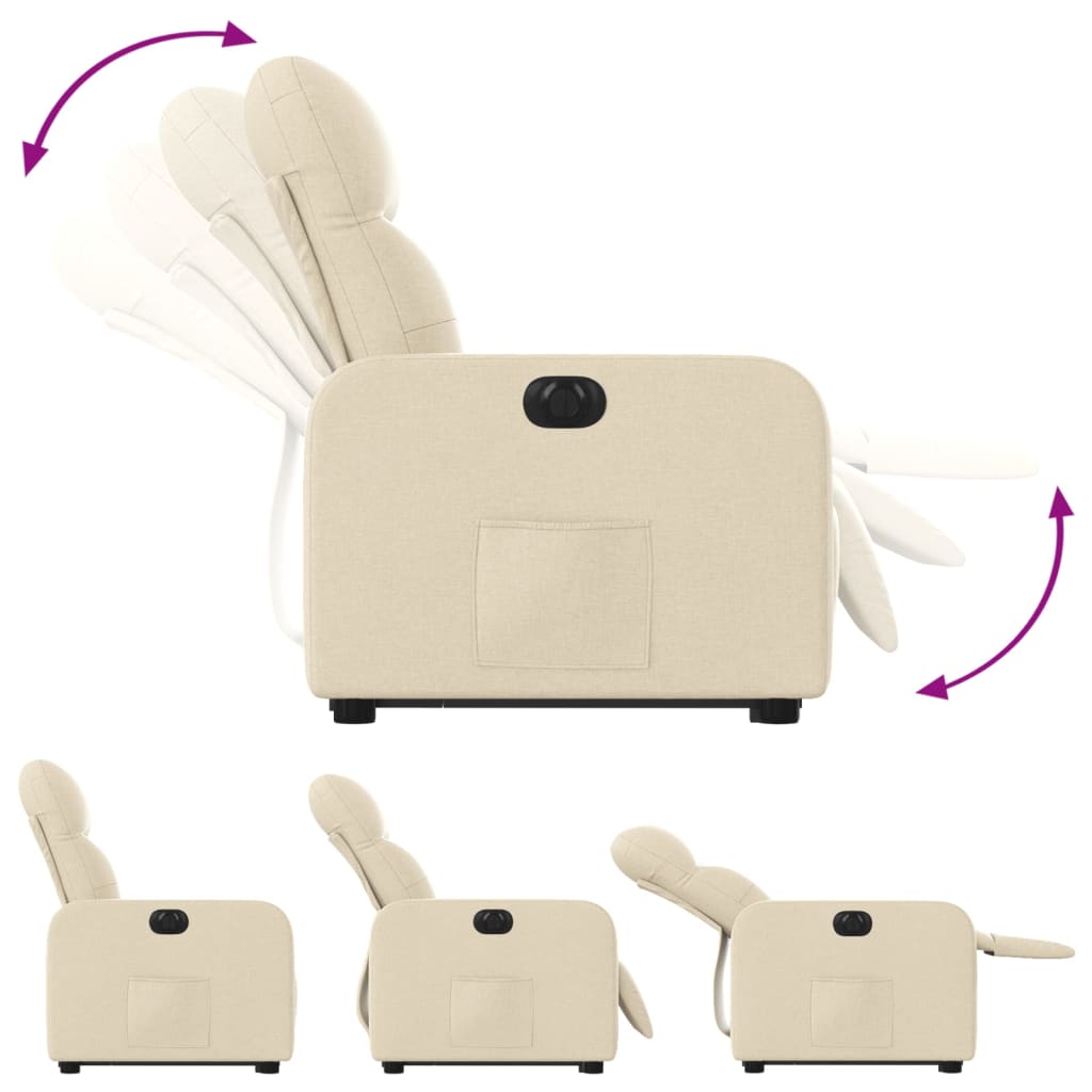 Fauteuil inclinable électrique crème tissu - Xios Store SNC