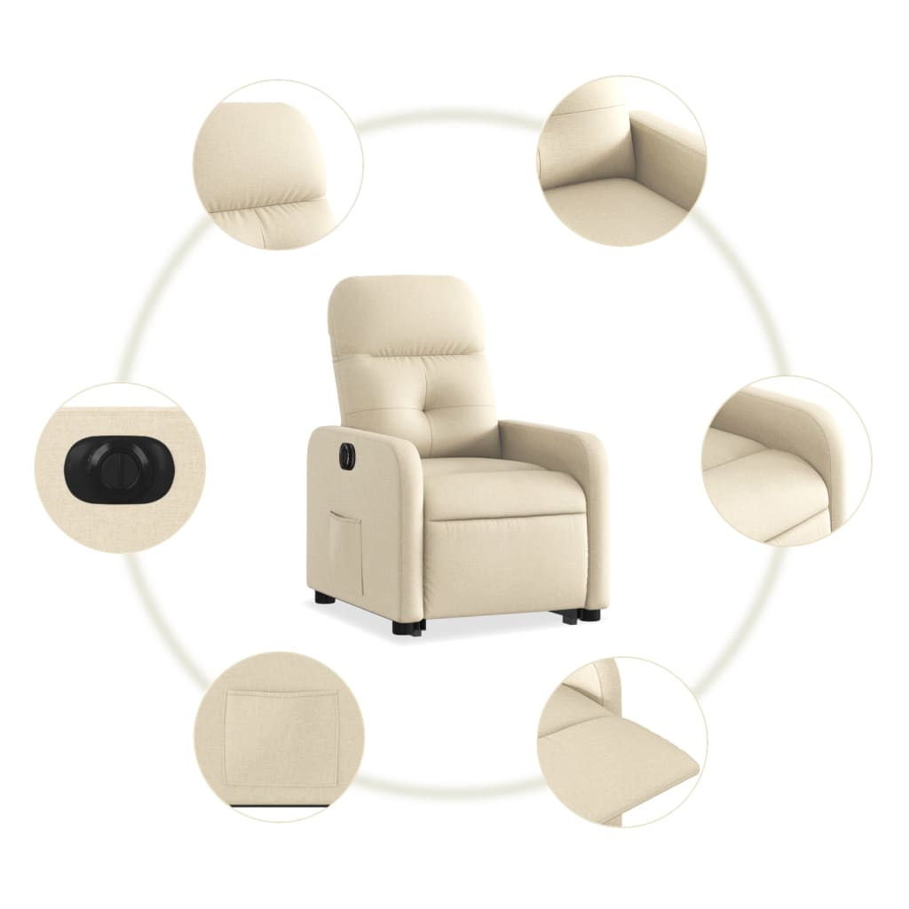 Fauteuil inclinable électrique crème tissu - Xios Store SNC