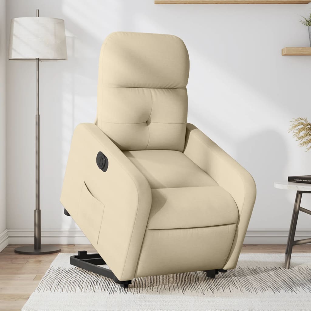 Fauteuil inclinable électrique crème tissu - Xios Store SNC