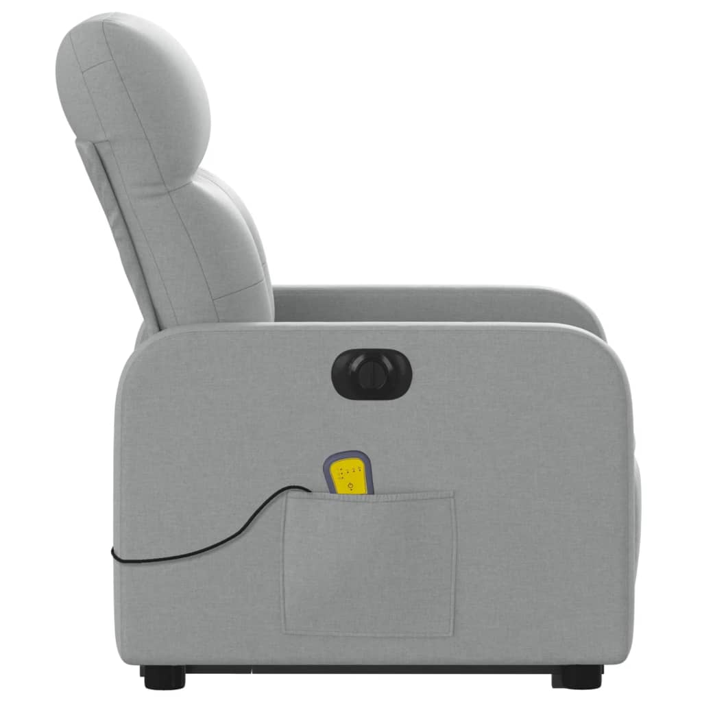 Fauteuil inclinable de massage électrique Gris clair Tissu Fauteuils vidaXL   