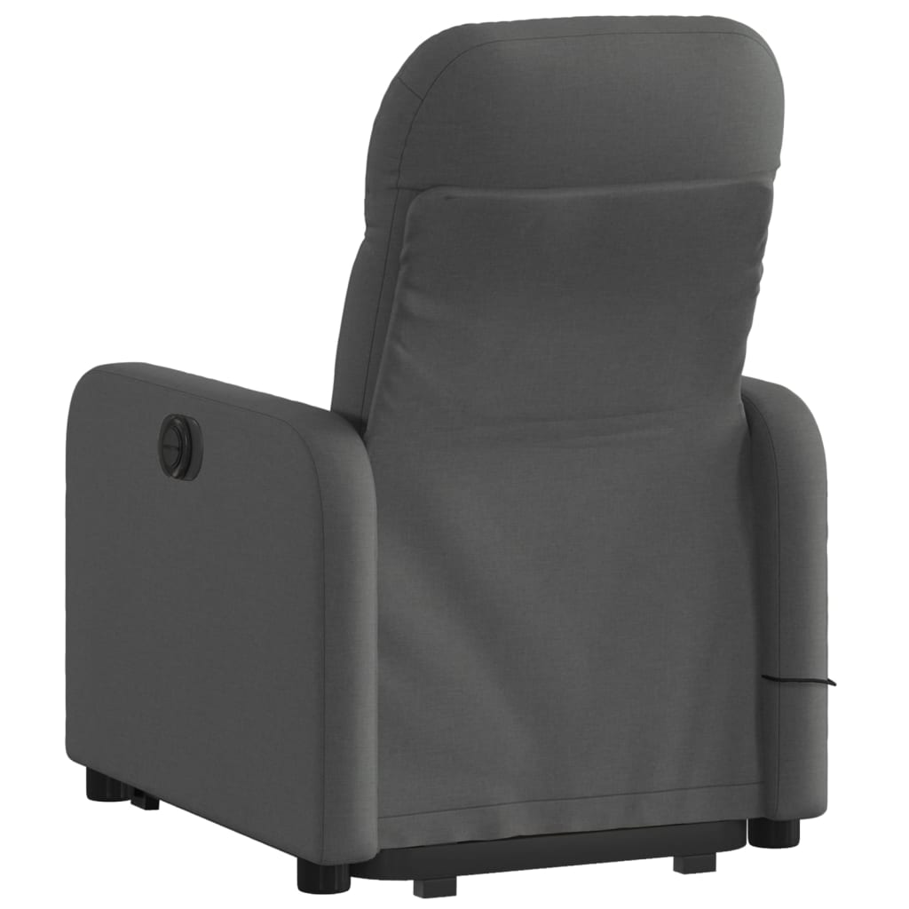 Fauteuil inclinable de massage électrique Gris foncé Tissu Fauteuils vidaXL   