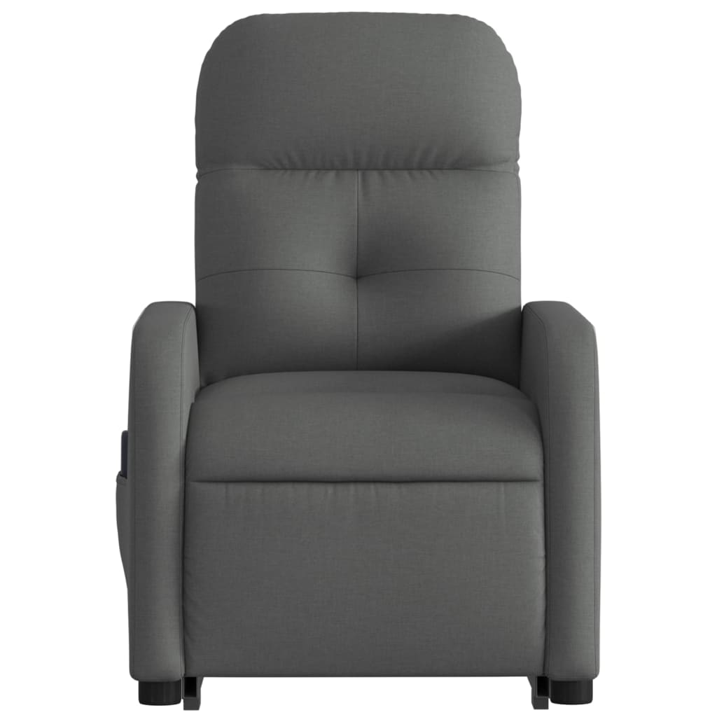 Fauteuil inclinable de massage électrique Gris foncé Tissu Fauteuils vidaXL   