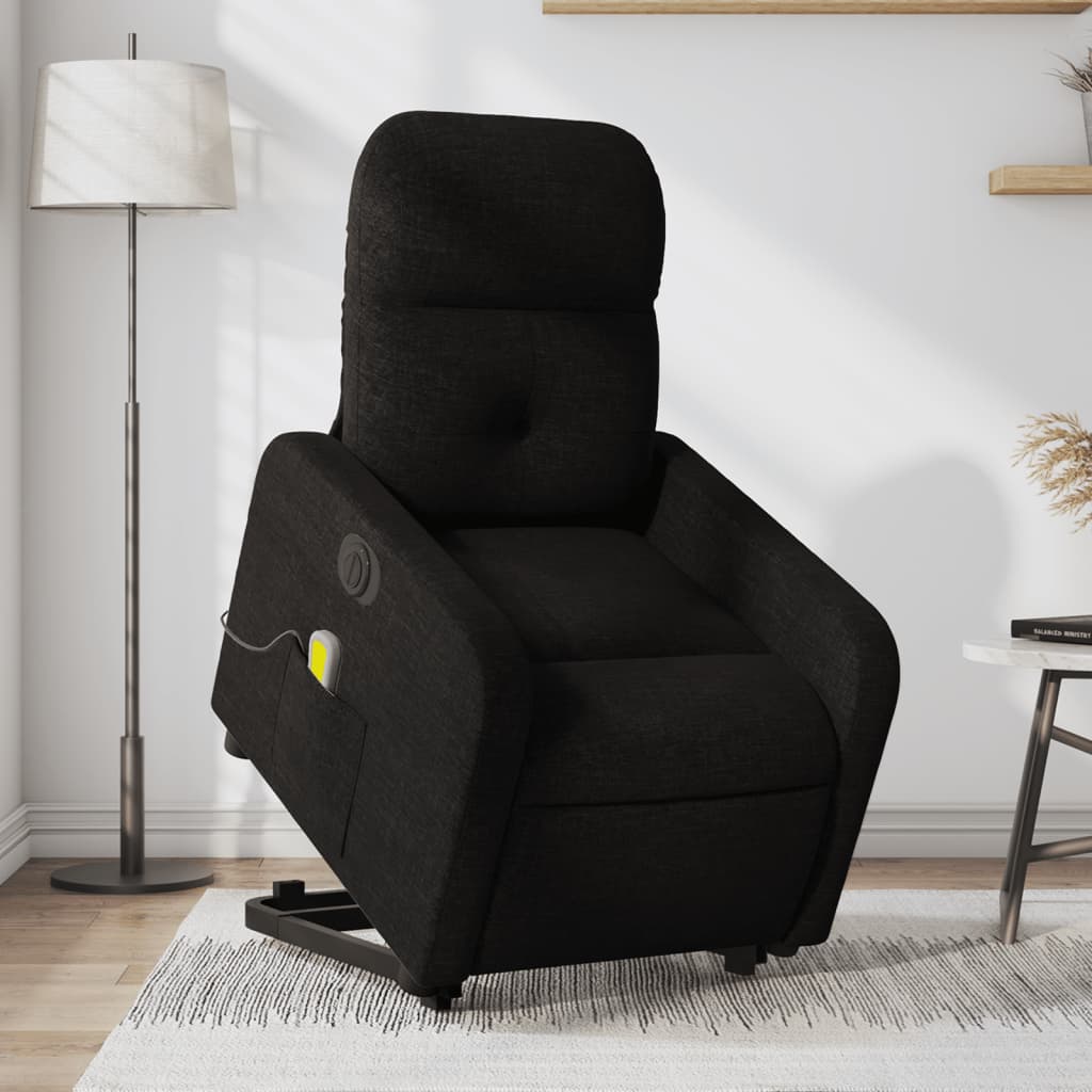 Fauteuil inclinable de massage électrique Noir Tissu Fauteuils vidaXL   