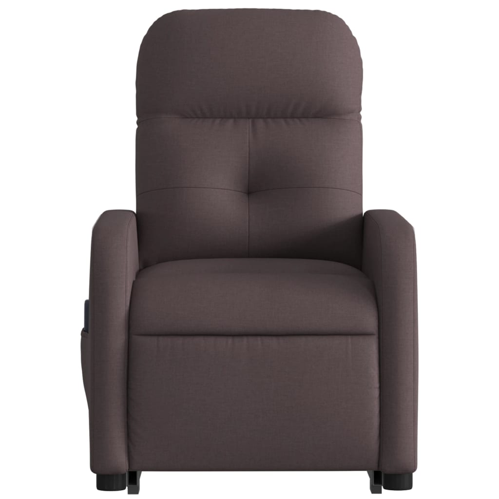 Fauteuil inclinable de massage électrique Marron foncé Tissu Fauteuils vidaXL   