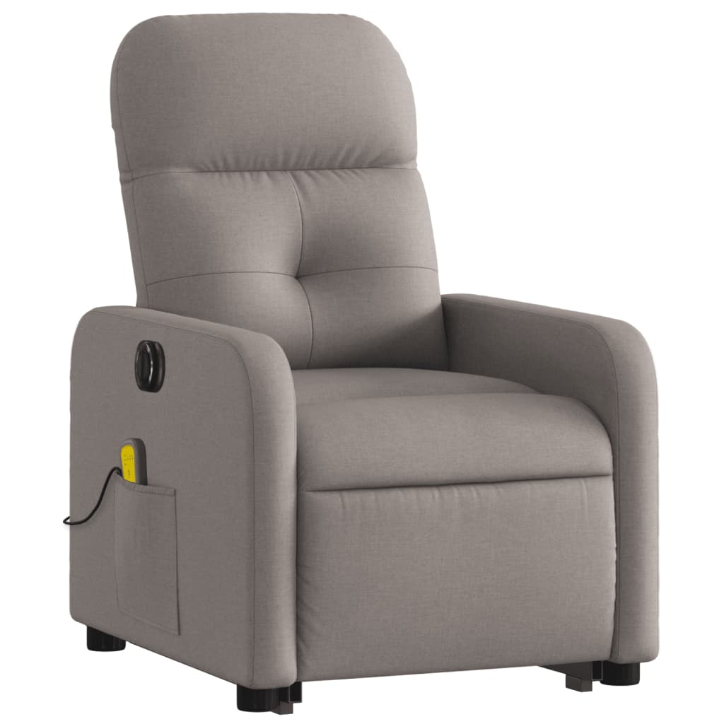 Fauteuil inclinable de massage électrique Taupe Tissu Fauteuils vidaXL   