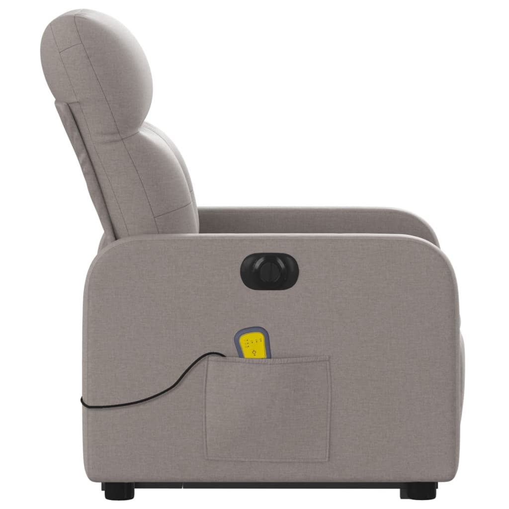 Fauteuil inclinable de massage électrique Taupe Tissu Fauteuils vidaXL   