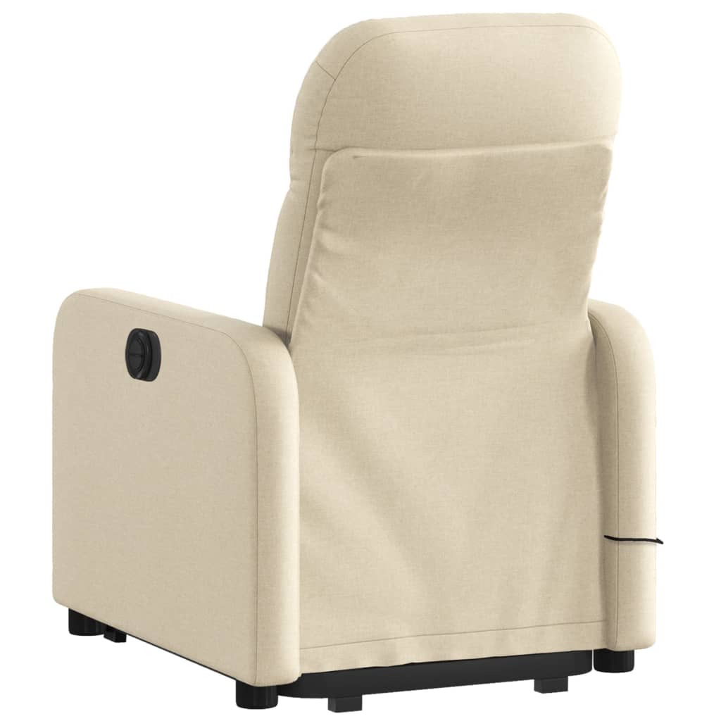 Fauteuil inclinable de massage électrique Crème Tissu Fauteuils vidaXL   