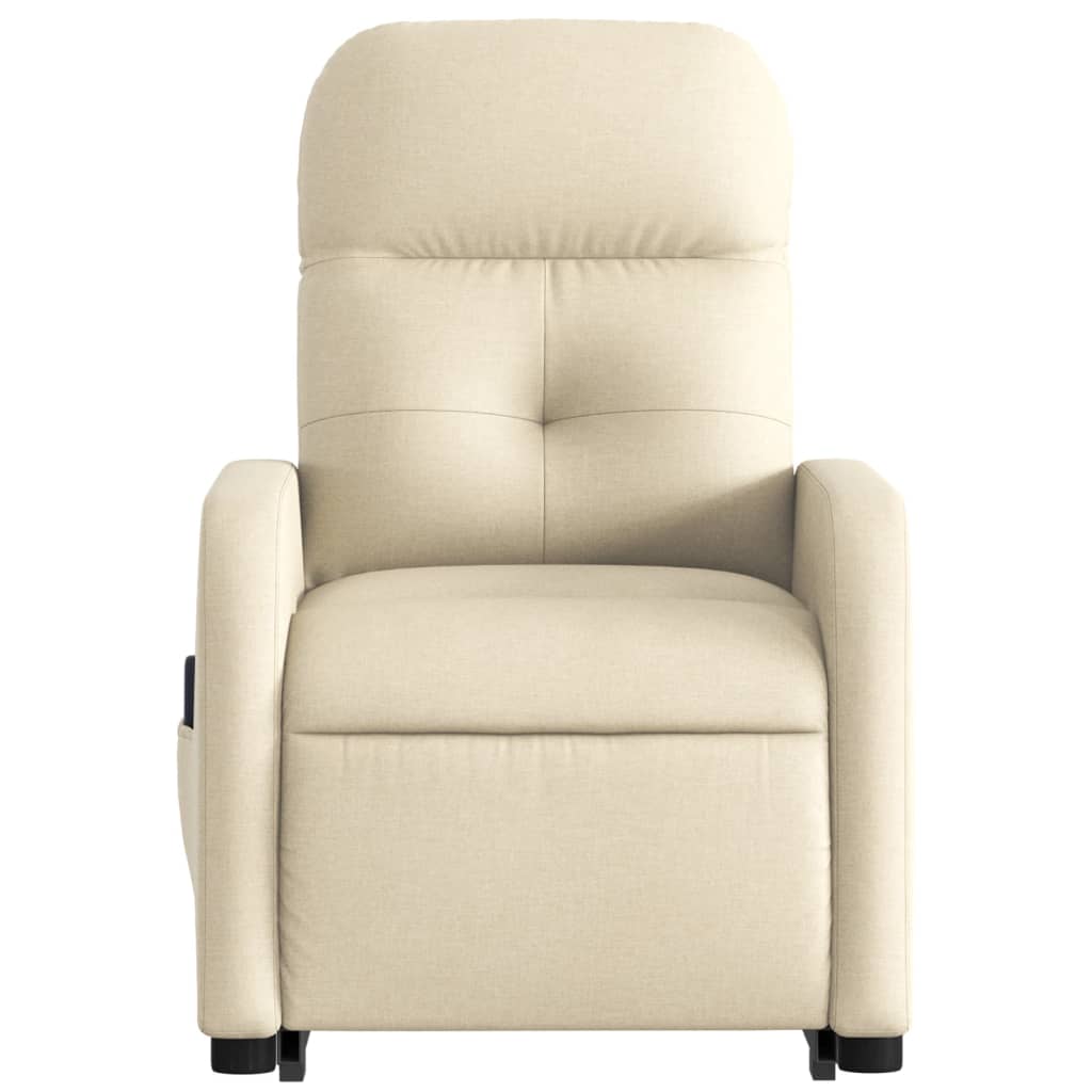 Fauteuil inclinable de massage électrique Crème Tissu Fauteuils vidaXL   