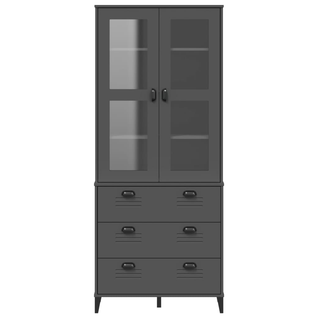 Image Buffet VIKEN gris anthracite 80x40x190 cm bois massif de pin | Xios Store SNC vidaXL Xios Store SNC