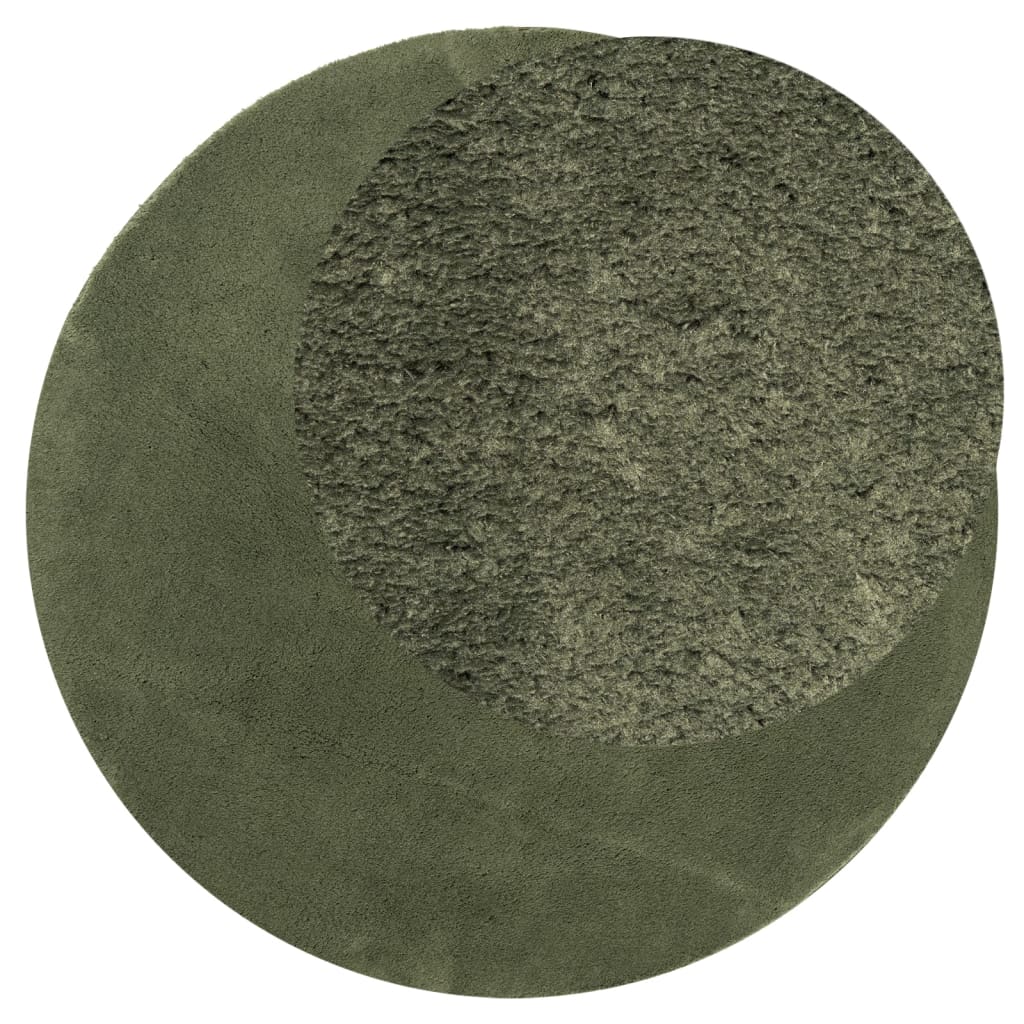 Tapis à poils courts doux et lavable vert forêt Ø 80 cm Tapis vidaXL   