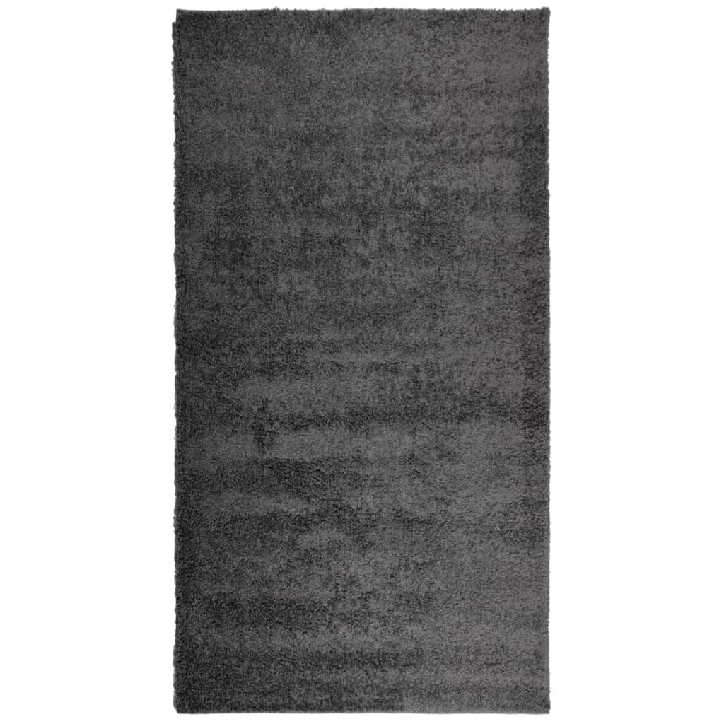 Tapis shaggy PAMPLONA poils longs moderne anthracite 80x150 cm Tapis vidaXL   