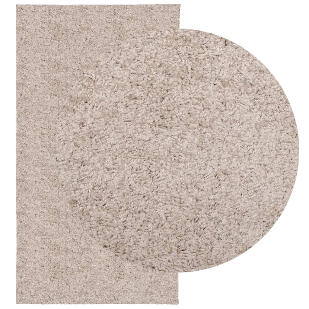 Tapis shaggy PAMPLONA poils longs moderne beige 80x150 cm Tapis vidaXL   