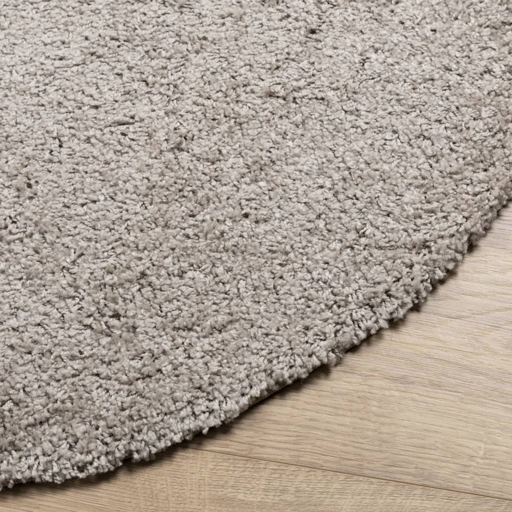 Tapis shaggy PAMPLONA poils longs moderne beige Ø 80 cm Tapis vidaXL   