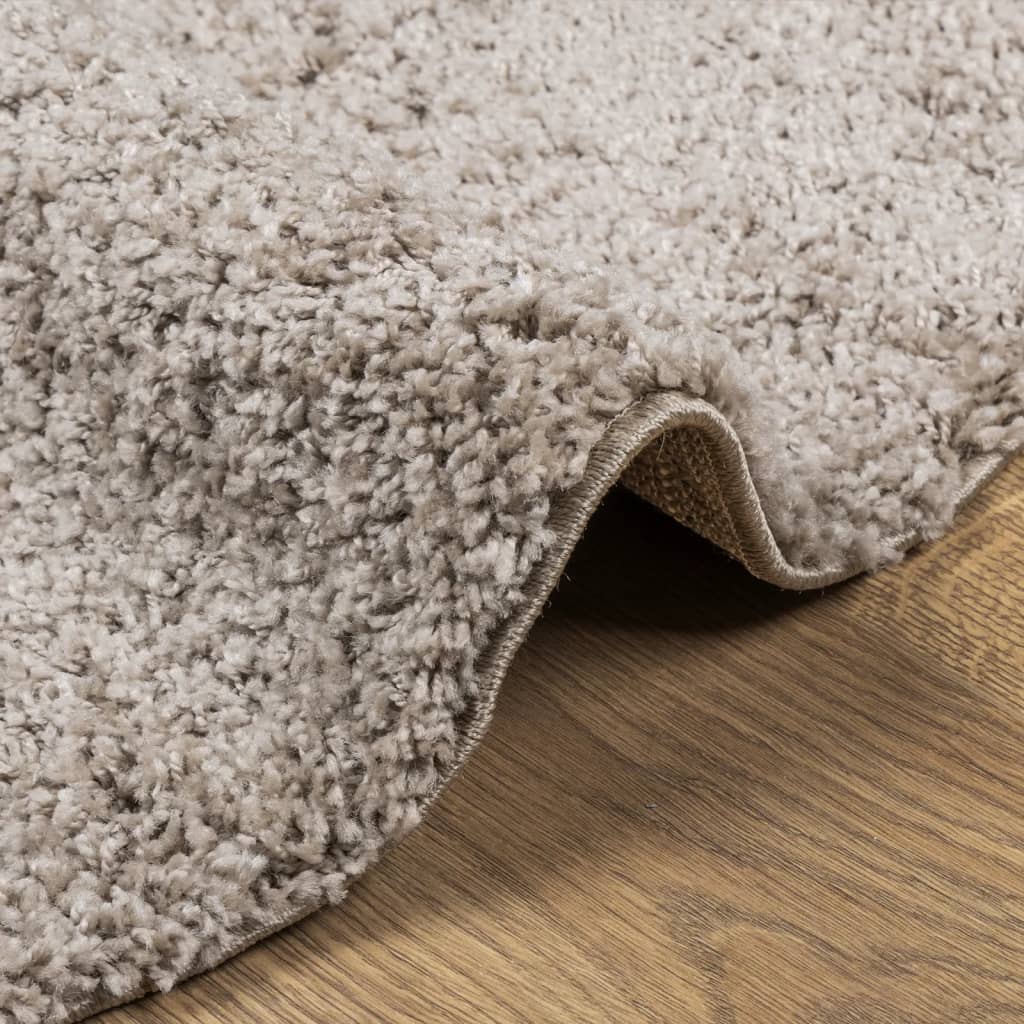 Tapis shaggy PAMPLONA poils longs moderne beige Ø 100 cm Tapis vidaXL   