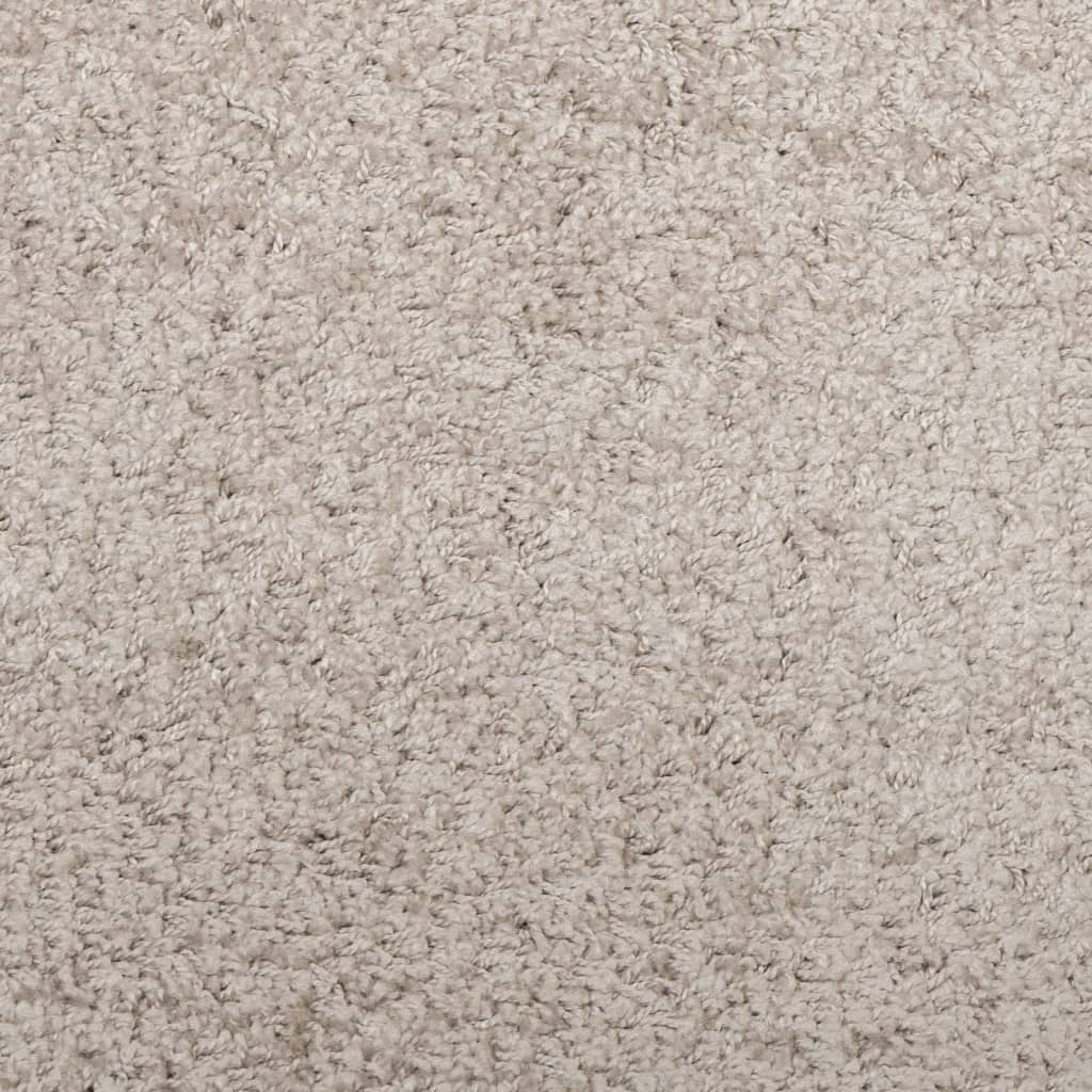 Tapis shaggy PAMPLONA poils longs moderne beige Ø 100 cm Tapis vidaXL   