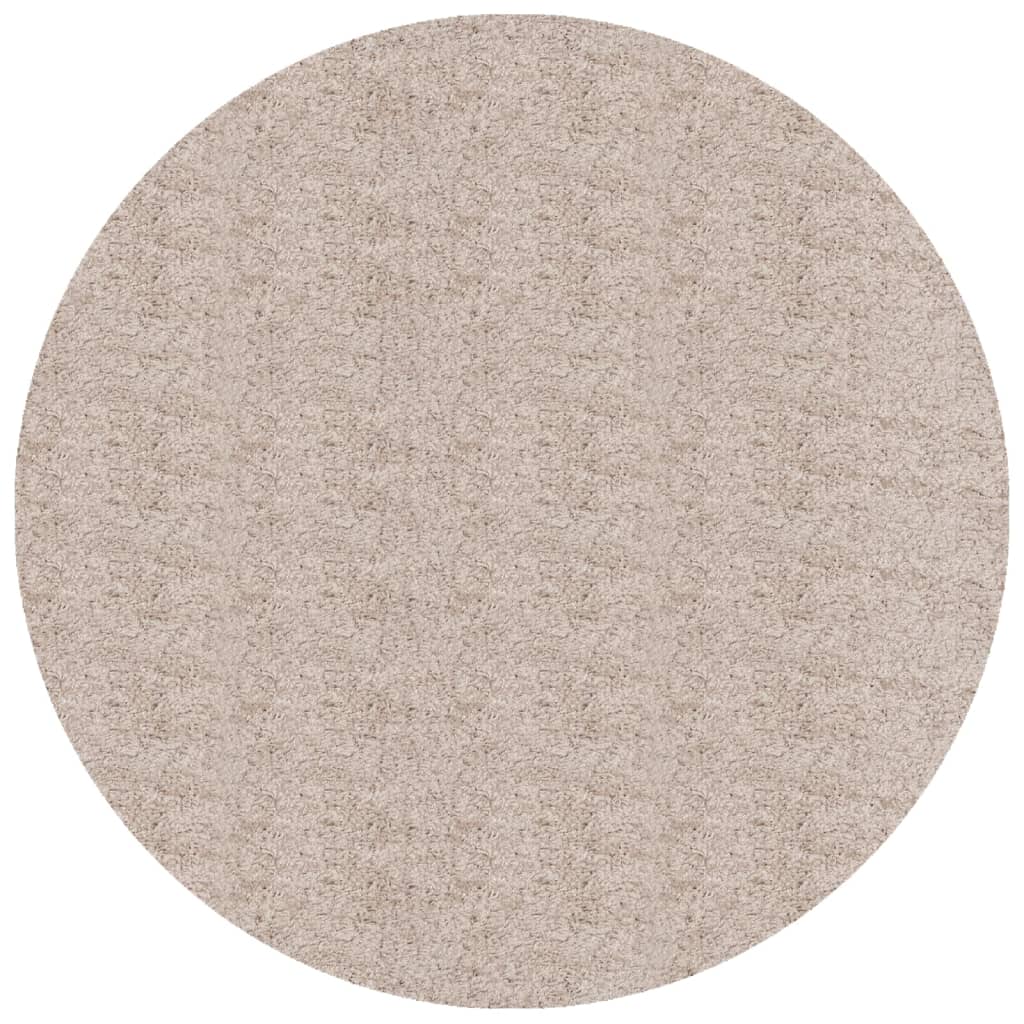 Tapis shaggy PAMPLONA poils longs moderne beige Ø 120 cm Tapis vidaXL   