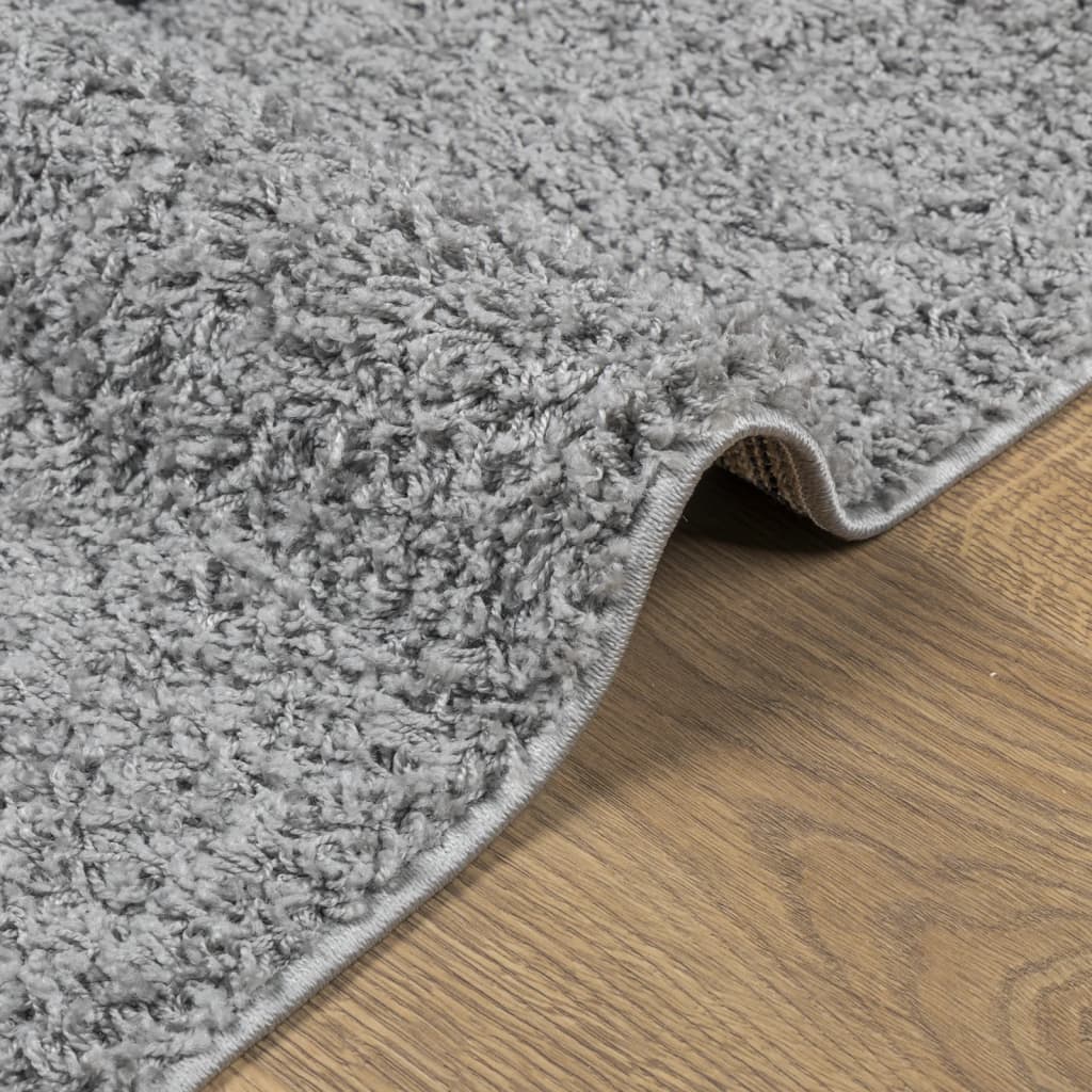 Tapis shaggy PAMPLONA poils longs moderne gris 80x150 cm - Xios Store SNC