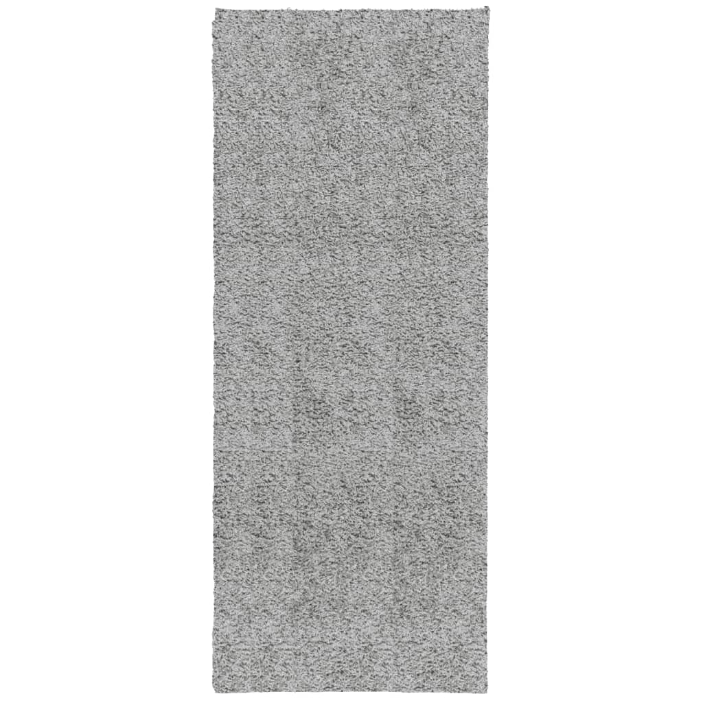 Tapis shaggy PAMPLONA poils longs moderne gris 80x200 cm - Xios Store SNC