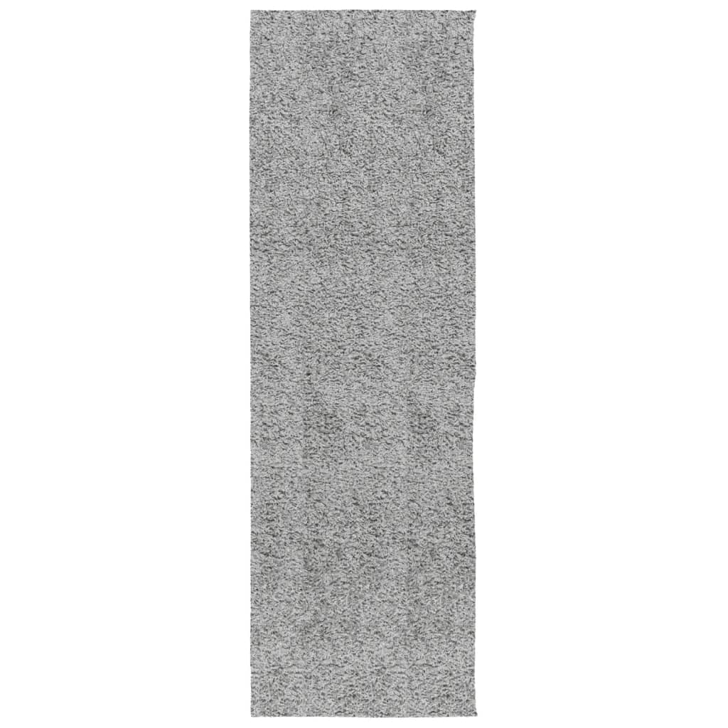 Tapis shaggy PAMPLONA poils longs moderne gris 80x250 cm - Xios Store SNC