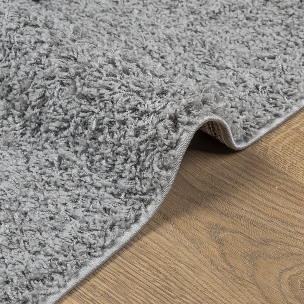 Tapis shaggy PAMPLONA poils longs moderne gris 200x200 cm - Xios Store SNC