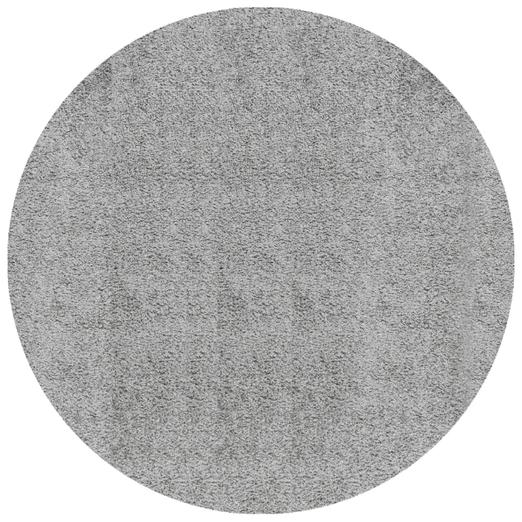 Tapis shaggy PAMPLONA poils longs moderne gris Ø 100 cm - Xios Store SNC