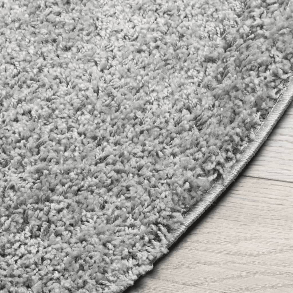 Tapis shaggy PAMPLONA poils longs moderne gris Ø 160 cm - Xios Store SNC