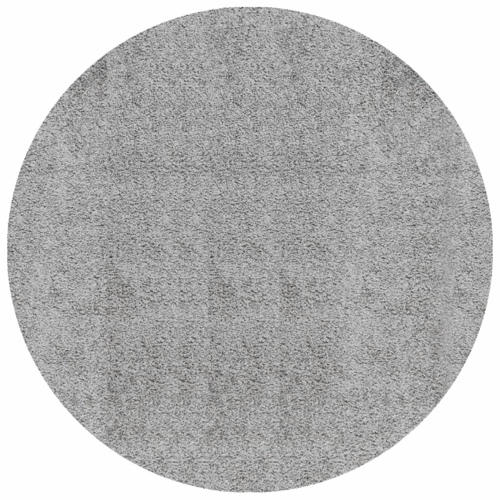 Tapis shaggy PAMPLONA poils longs moderne gris Ø 200 cm - Xios Store SNC