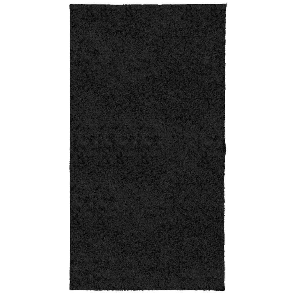 Tapis shaggy PAMPLONA poils longs moderne noir 80x150 cm - Xios Store SNC