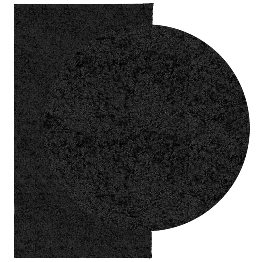 Tapis shaggy PAMPLONA poils longs moderne noir 80x150 cm Tapis vidaXL   