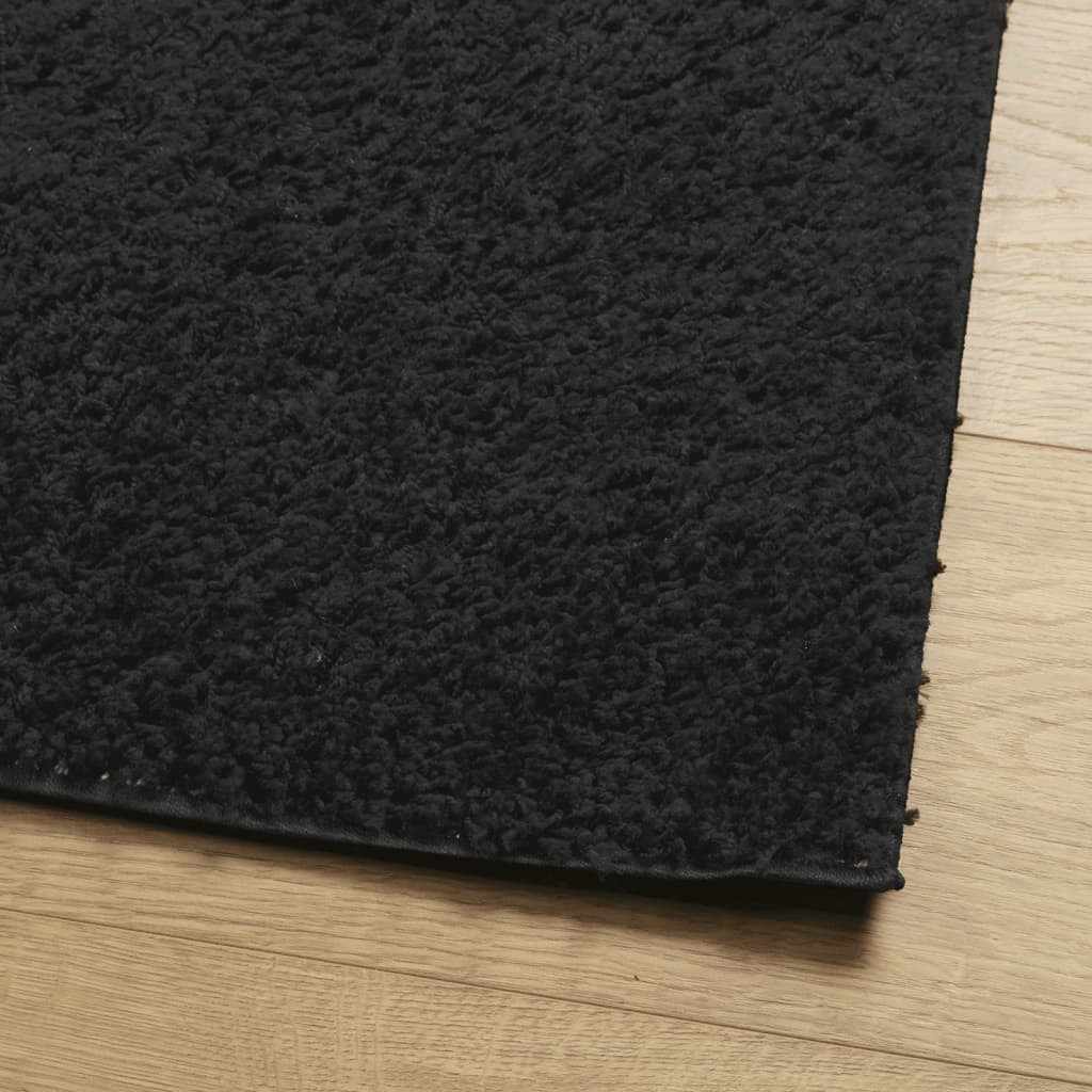 Tapis shaggy PAMPLONA poils longs moderne noir 80x150 cm Tapis vidaXL   