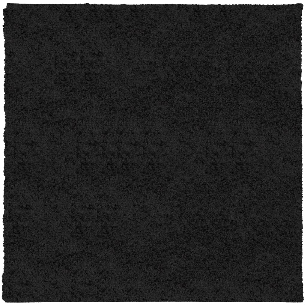 Tapis shaggy PAMPLONA poils longs moderne noir 120x120 cm - Xios Store SNC