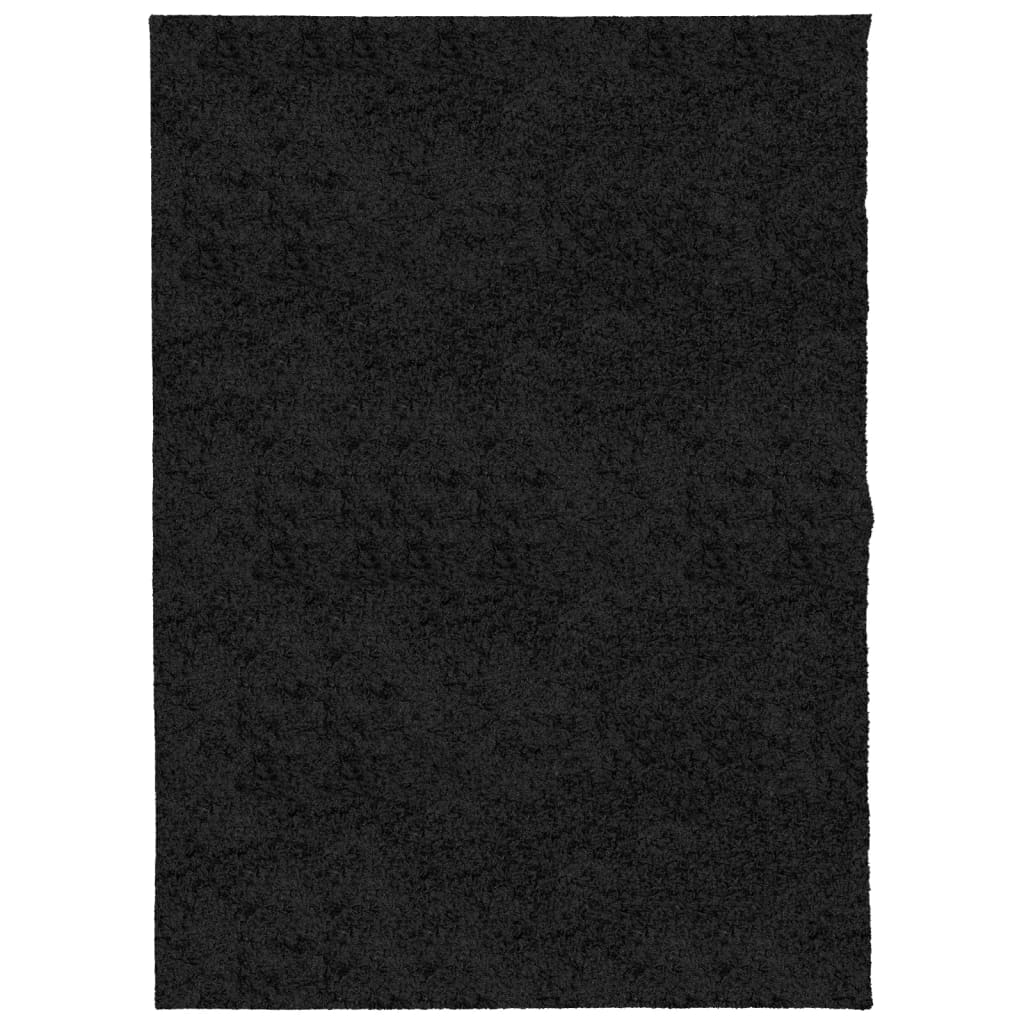 Tapis shaggy PAMPLONA poils longs moderne noir 140x200 cm - Xios Store SNC