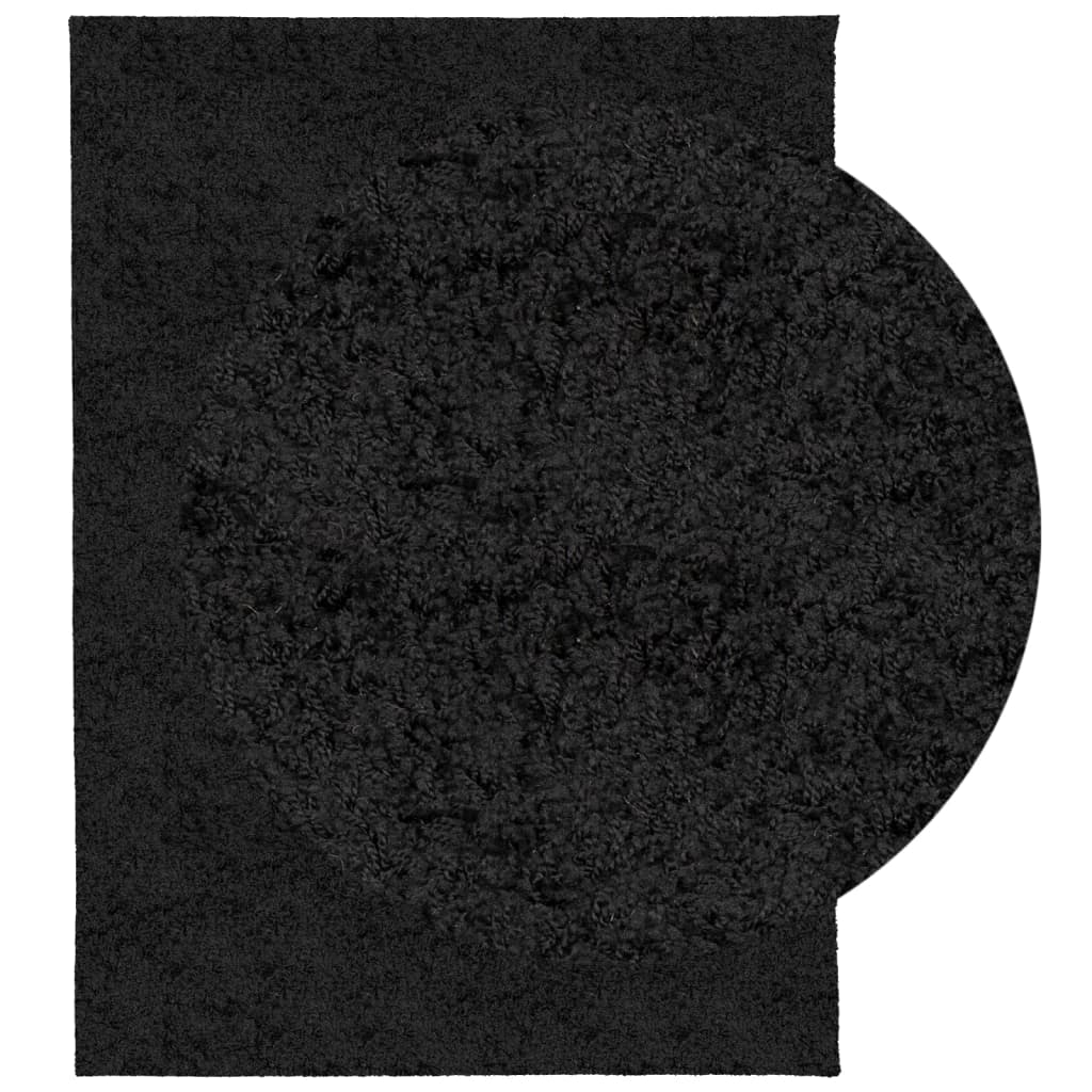 Tapis shaggy PAMPLONA poils longs moderne noir 140x200 cm - Xios Store SNC