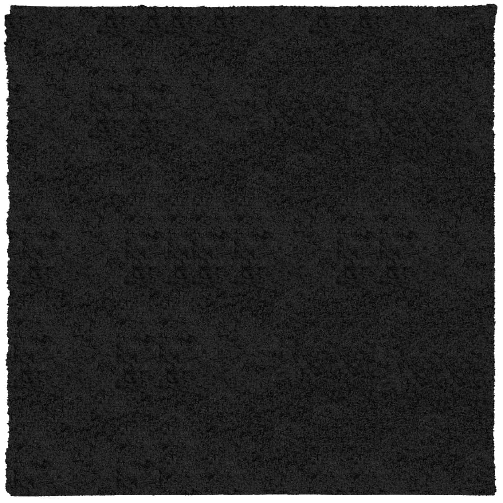 Tapis shaggy PAMPLONA poils longs moderne noir 160x160 cm - Xios Store SNC