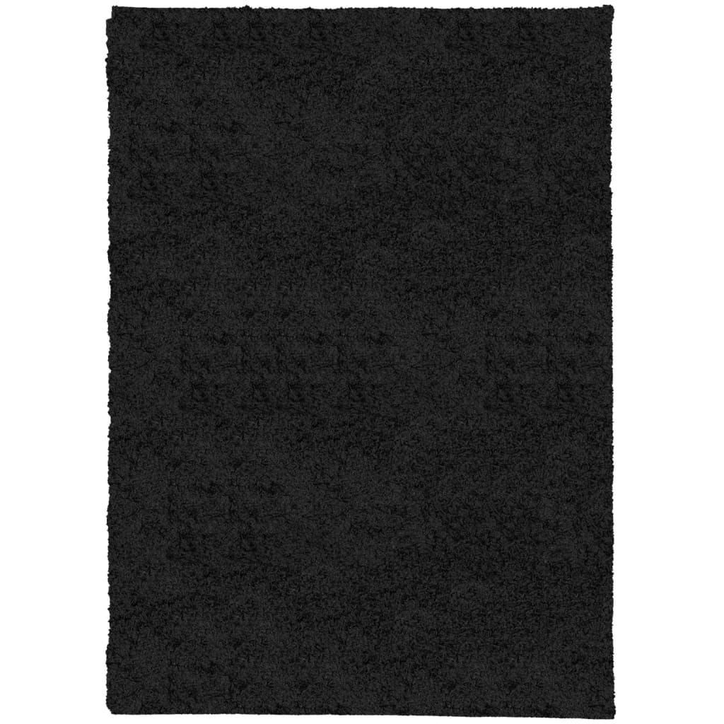 Tapis shaggy PAMPLONA poils longs moderne noir 200x280 cm - Xios Store SNC