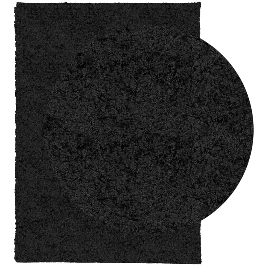 Tapis shaggy PAMPLONA poils longs moderne noir 200x280 cm - Xios Store SNC