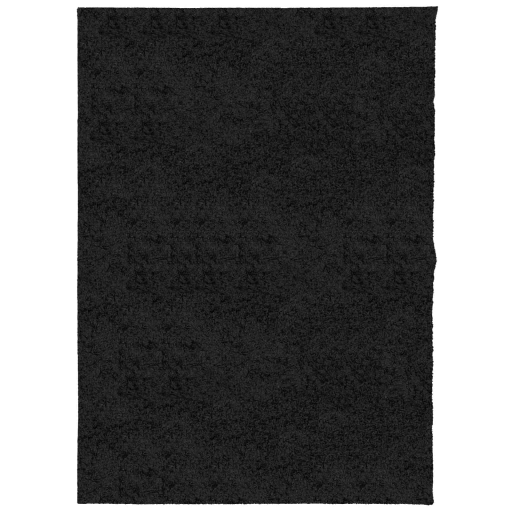 Tapis shaggy PAMPLONA poils longs moderne noir 240x340 cm - Xios Store SNC