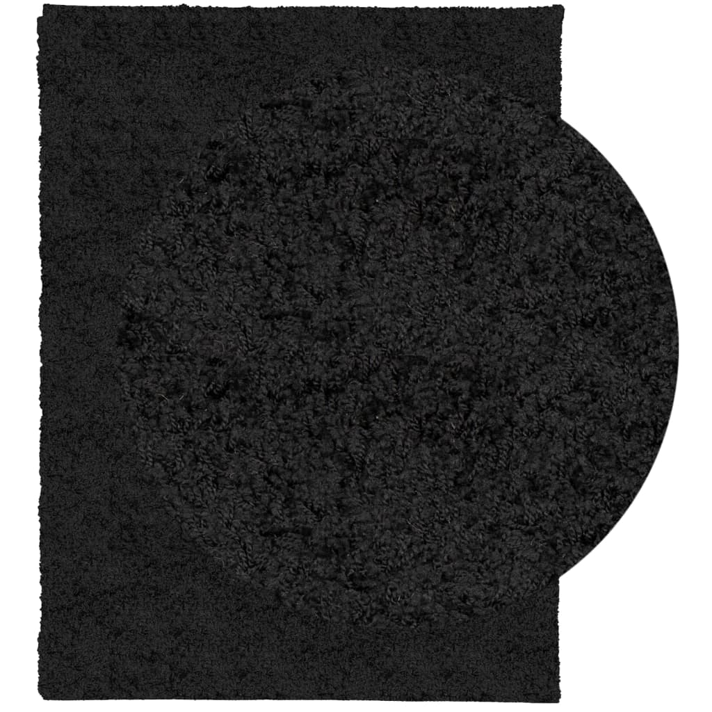 Tapis shaggy PAMPLONA poils longs moderne noir 300x400 cm - Xios Store SNC