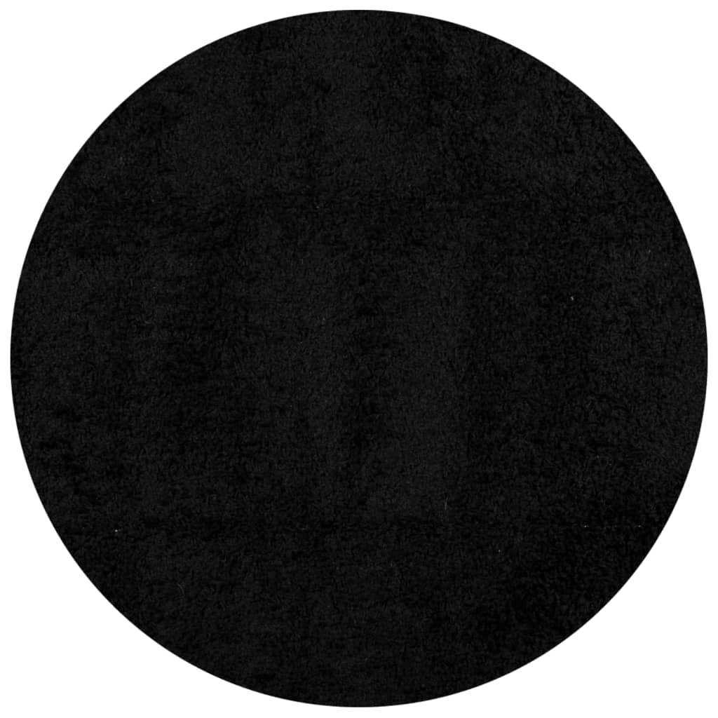 Tapis shaggy PAMPLONA poils longs moderne noir Ø 200 cm - Xios Store SNC