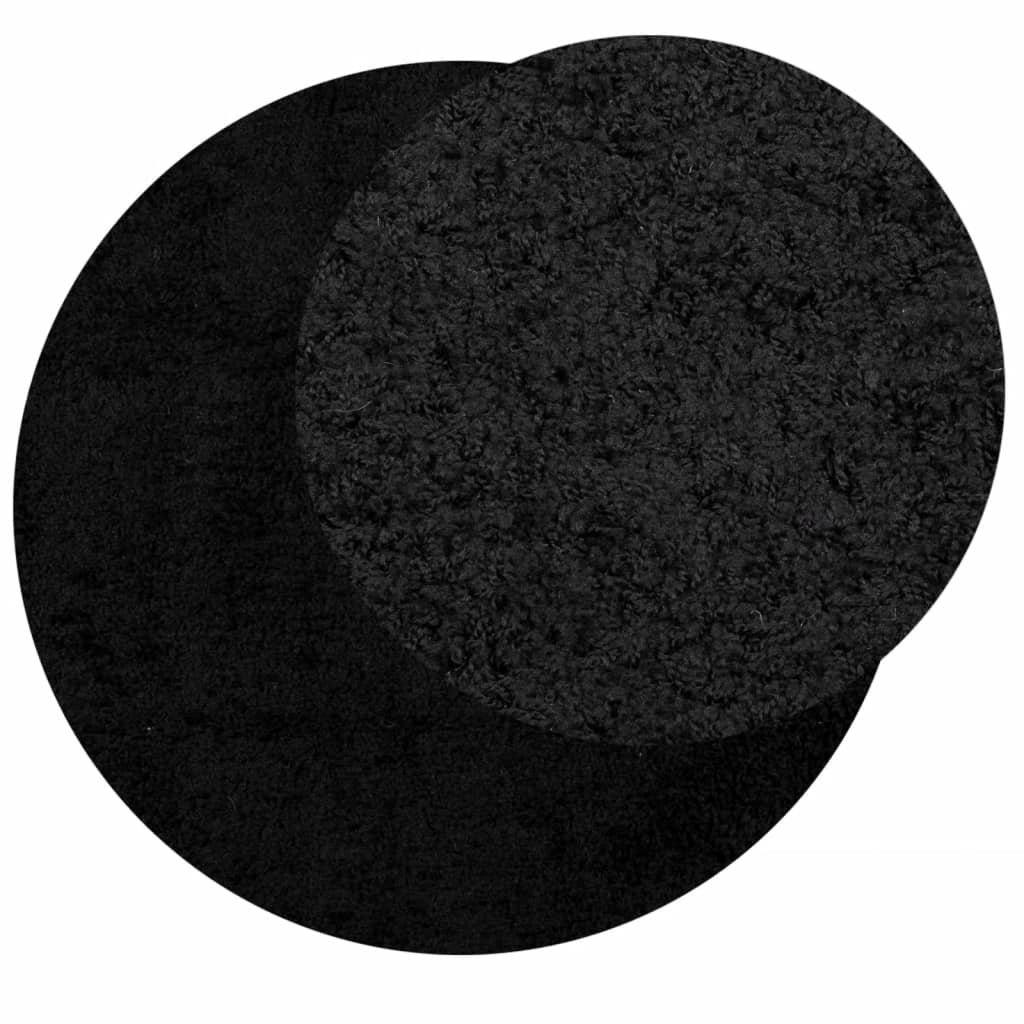 Tapis shaggy PAMPLONA poils longs moderne noir Ø 280 cm - Xios Store SNC