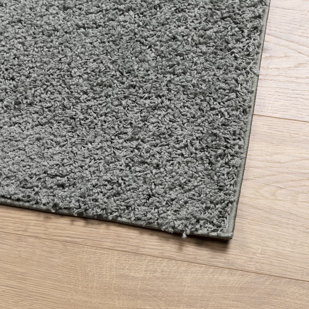 Tapis shaggy PAMPLONA poils longs moderne vert 80x200 cm - Xios Store SNC