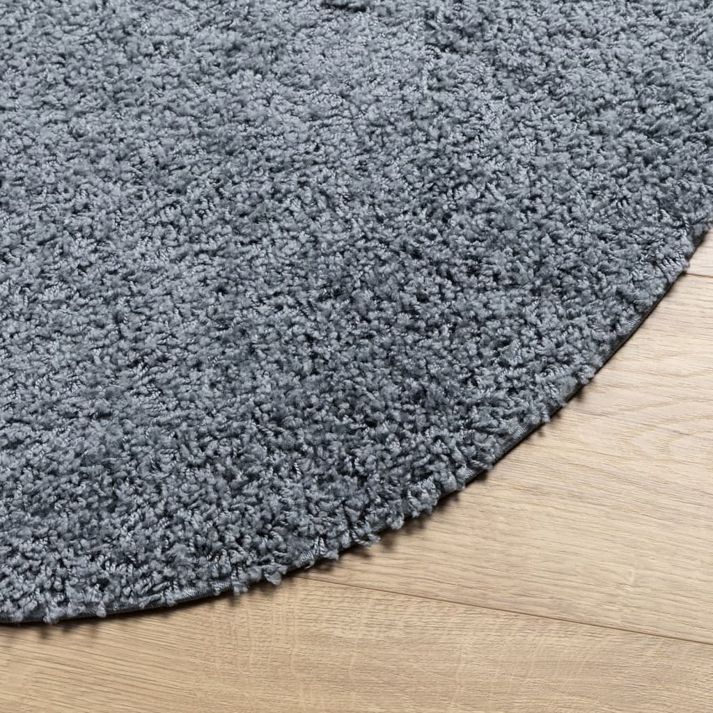 Tapis shaggy PAMPLONA poils longs moderne bleu Ø 100 cm Tapis vidaXL   