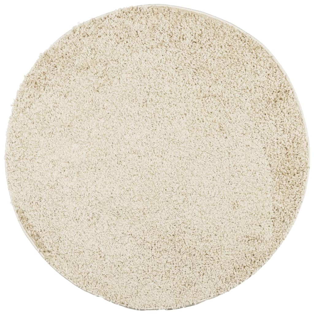 Tapis shaggy à poils longs moderne doré Ø 80 cm Tapis vidaXL   