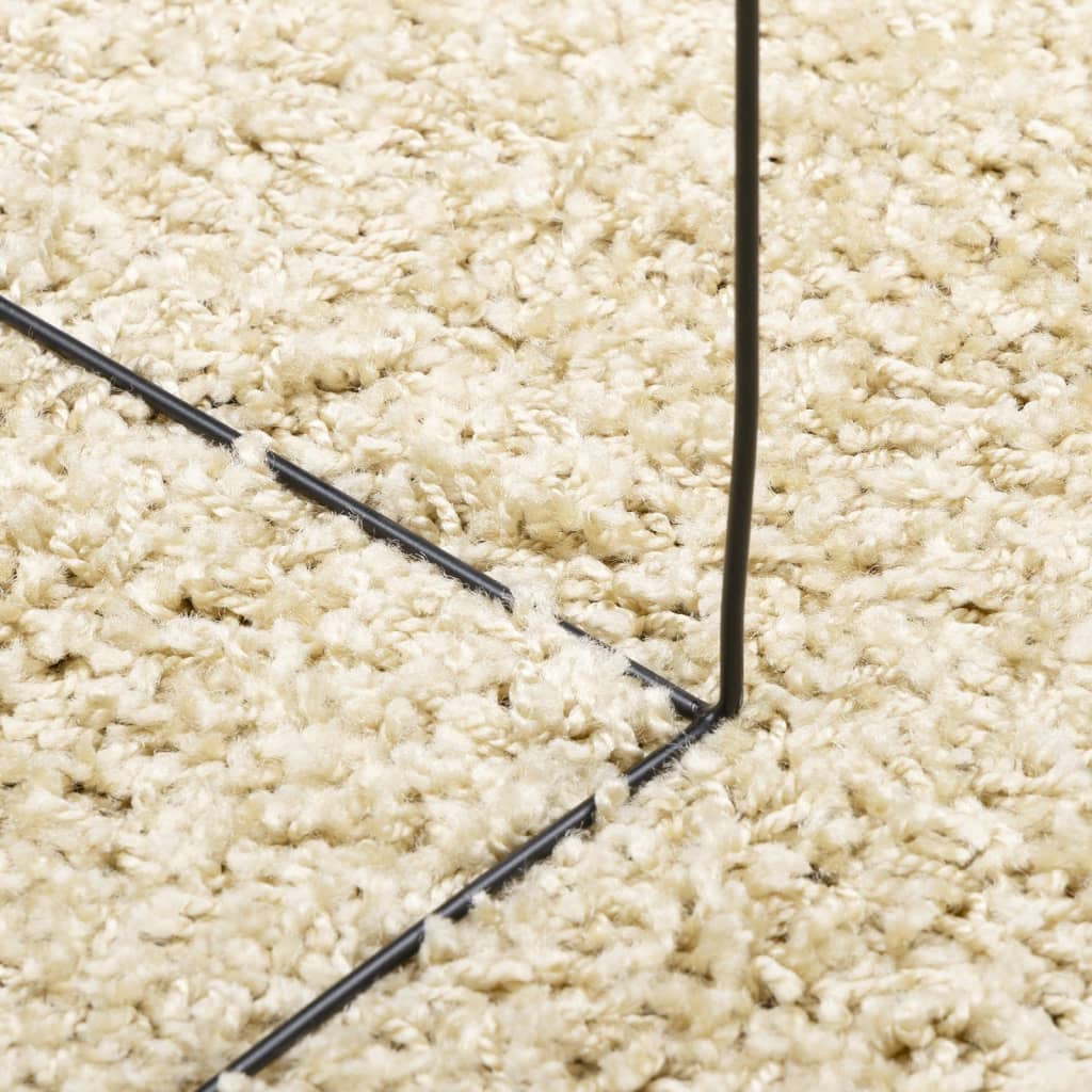 Tapis shaggy à poils longs moderne doré Ø 80 cm Tapis vidaXL   