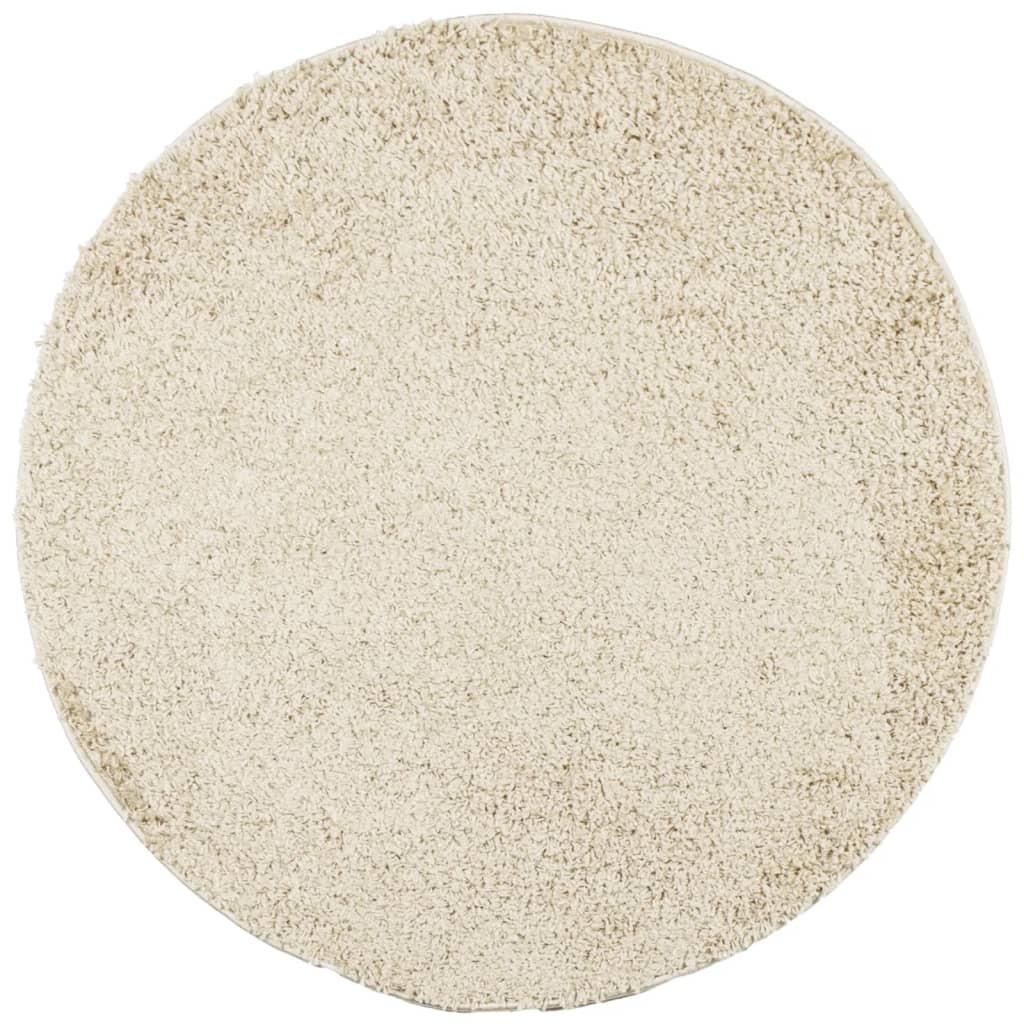 Tapis shaggy à poils longs moderne doré Ø 100 cm Tapis vidaXL   