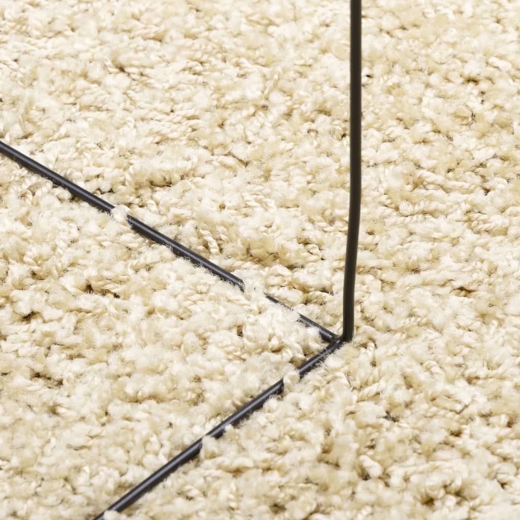 Tapis shaggy à poils longs moderne doré Ø 100 cm Tapis vidaXL   