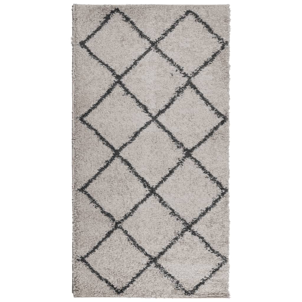 Tapis shaggy à poils longs moderne beige anthracite 80x150 cm Tapis vidaXL   