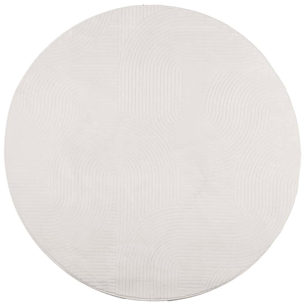 Tapis IZA poils courts style scandinave crème Ø 80 cm Tapis vidaXL   