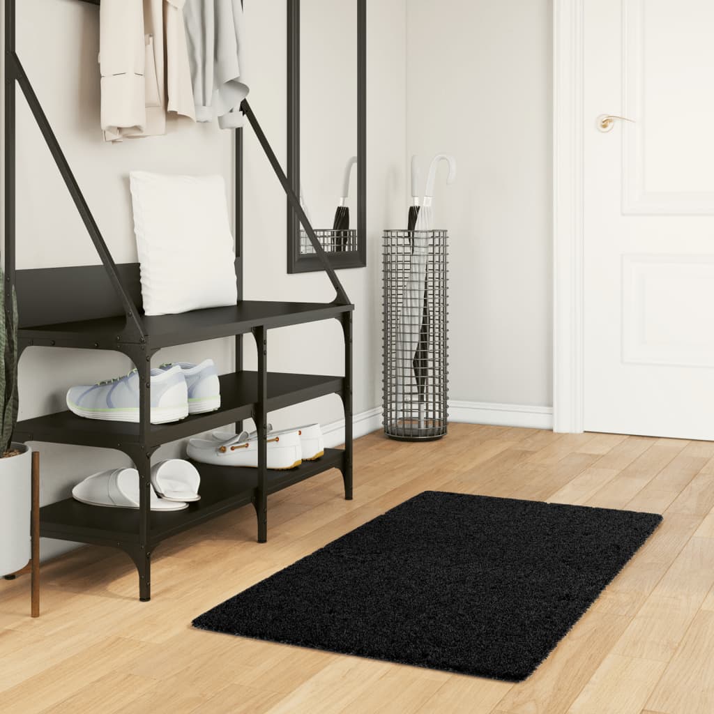 Tapis OVIEDO à poils courts noir 60x110 cm Tapis vidaXL   