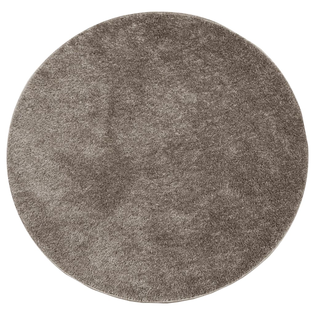 Tapis ISTAN à poils longs aspect brillant gris Ø 80 cm Tapis vidaXL   